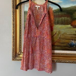 Joie sleeveless pink and orange top.  Size Small.